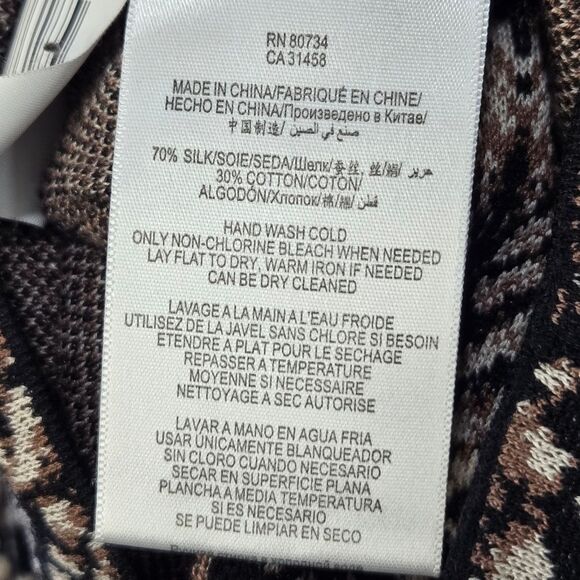 BCBGMaxazria Black and Tan Patterned Sweater Jacket - Picture 6 of 9